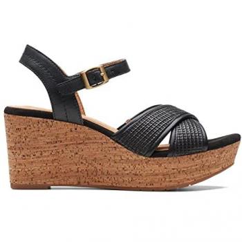 Sandalias Negras Clarks Elleriplum con Cierre de Hebillas y Plantilla Acolchada Talla 40