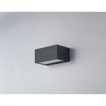 Aplique de jardín Twin de Aluminio Antracita con 2 bombillas, IP54, 900lm, 4000K, dimensiones 14x8.9x6.5 cm