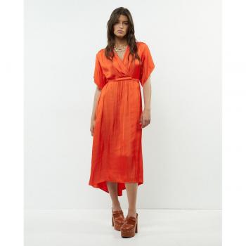 Sfera Vestido Fluido - Vestido de tejido ligero, corte fluido, estampado floral, tirantes ajustables, escote en V, largo midi