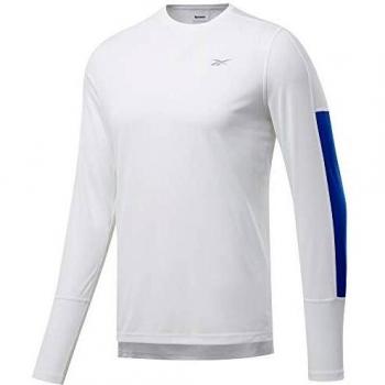 Reebok Re LS tee Camiseta, Hombre, Blanco, S