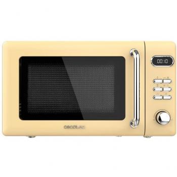 Cecotec ProClean 5110 Retro Microondas con Grill, 700W, Capacidad de 20L, Diseño Vintage Amarillo