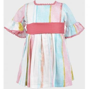 La Ormiga - Vestido de bebé de manga corta multicolor