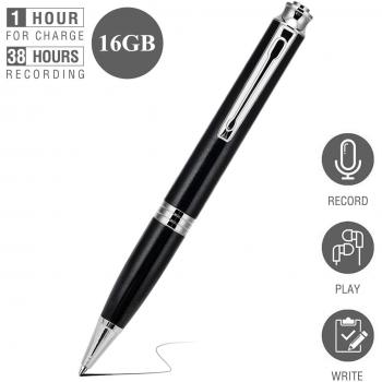 Grabadora de Voz Espia Digital Portátil - 16G 192 Horas de Capacidad, Voice Recorder Bolígrafo - 38 Horas de Duración de la Batería, MP3, Reducción de Ruido, Spy, Recargables