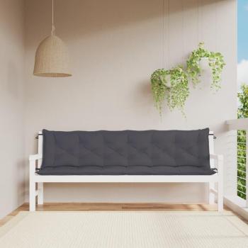 Cojines de banco de jardín vidaXL 2 uds tela Oxford 200x50x7 cm color antracita, gris, crema y más