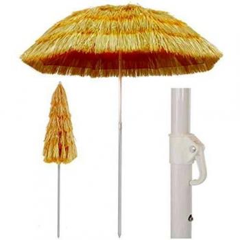 vidaXL Sombrilla de Playa Estilo Hawai Natural 180 cm Toldo Parasol Estructura