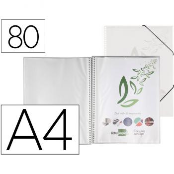 Carpeta Liderpapel Escaparate Espiral 80 Fundas Polipropileno DIN A4 Transparente