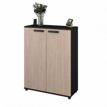 Mueble Auxiliar Dark 2p Roble Brooklyn y Negro Stipple 80 Cm - Melamina, color roble brooklyn y negro stipple, dimensiones 80x33x103 cm