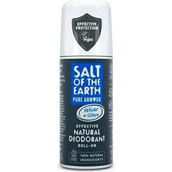 Natural Deodorant Roll On for Men by Salt of the Earth, Pure Armour - Vegan, Long Lasting Protection, Leaping Bunny Approved, Made in the UK - 75ml