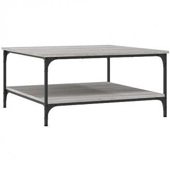 Mesa de centro de madera de ingeniería 80x80x40 cm en color negro, roble sonoma y roble ahumado, ideal para salón o comedor, con diseño auxiliar y funcional