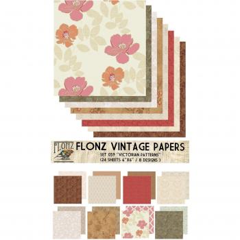 Paper Pack (24sh 6x6) Victorian Patterns FLONZ Vintage Paper for Scrapbooking and Craft