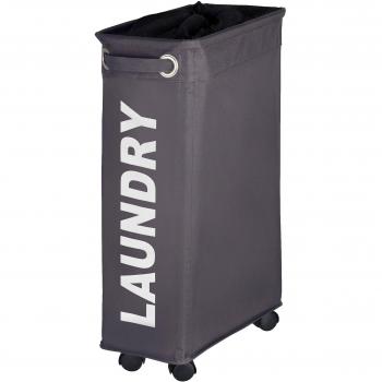 WENKO Pongotodo Corno gris - saco para la ropa sucia Capacidad: 43 l, Poliéster, 18.5 x 60 x 40 cm, Gris oscuro