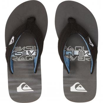 Quiksilver - Sandalias de niños Molokai Layback, color negro y gris, talla 38