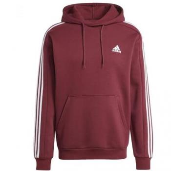 Adidas Essentials 3 Stripes Fleece Hoodie - Shadow Red - Men's XL