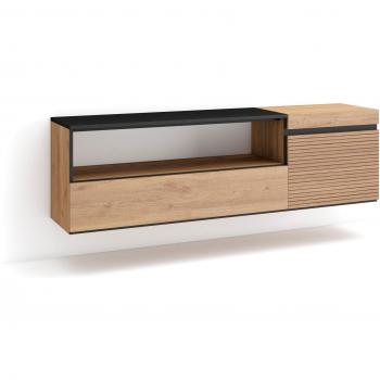 Mueble TV Colgado Moderno en Roble para Televisores hasta 65 - 150x45x35cm