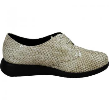 Zapatos para mujer Doctor Cutillas modelo 86023 en color beig con cordones y plantilla extraíble