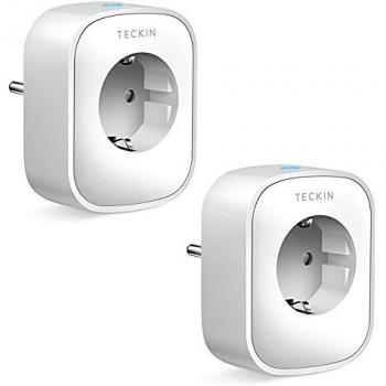 Enchufe Inteligente, 16A 3680W Enchufe WiFi Con Monitor de Energía, Compatible con Alexa & Google Home, Enchufe con Control Remoto y Función de Temporizado, Enchufes Inteligentes 2 Packs