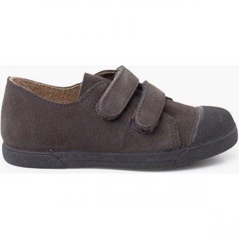 Pisamonas - Zapatillas deportivas de bebé niño de piel con doble cierre adherente y puntera de goma