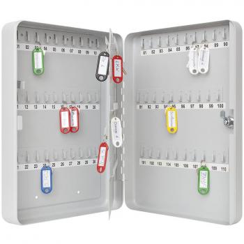 Wedo 10260837X Armario para Llaves, Acero, Gris Luminoso, 28 x 8 x 37 cm