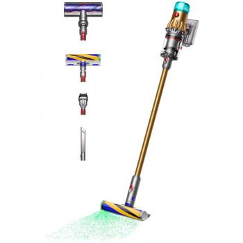 Aspiradora inalámbrica Dyson V12 Detect Slim Absolute (Dorado) - Potente succión, tecnología de detección láser para revelar el polvo oculto, filtro HEPA que captura alérgenos y bacterias, diseño ligero y