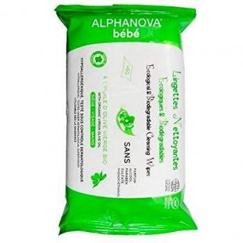 Toallitas Extra Suaves para Bebé Ecológicas y Biodegradables 60 Unidades - Alphanova Bebe