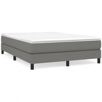 vidaXL Dark Grey Fabric Box Spring Bed with Mattress 137x190 cm (Full Size)
