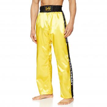 KRF Feel The Enemy Kick Box Pantalones Largos de Boxeo, Hombre, Amarillo, M