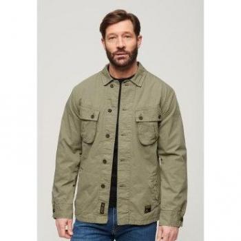 Sobrecamisa Military Verde Superdry para Hombre, Ideal para un Look Urbano y Moderno