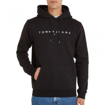 Tommy Jeans Men's Regular Fit Linear Logo Hoodie - Black XL
