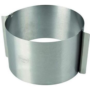 Anillo Ajustable para Tartas Extra Alto de Acero Inoxidable - Diámetro 16-30 cm, Altura 15 cm