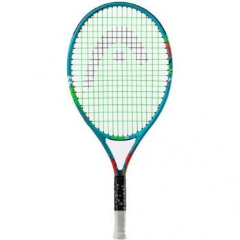 Raqueta de tenis Head Novak 23 Junior, diseñada para jóvenes jugadores, con un peso ligero, marco de aluminio duradero, tamaño de cabeza 23 pulgadas, patrón de encordado abierto para mayor potencia y control, empuñadura erg