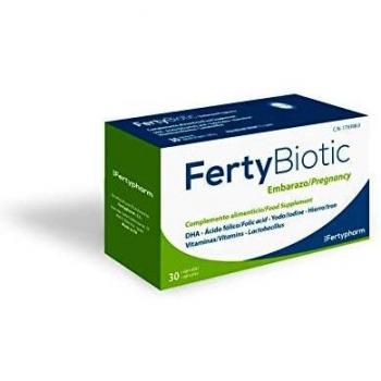FERTYBIOTIC Embarazo | Complemento Vitamínico para Embarazo y Lactancia con Ácido fólico, Vitamina D, C, E, Hierro, Yodo, Magnesio, Zinc, DHA y Probióticos | 30 Cápsulas