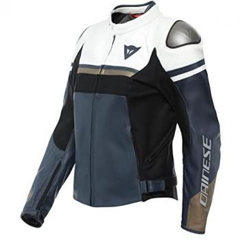 Dainese Chaqueta de Cuero Rapida Negro para Motocicleta Damas 44