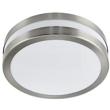 Plafón de exterior 28 cm en acero inoxidable y policarbonato, IP44, con 2 luces GU10