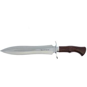Electropolis Cuchillo de Caza Muela AGARRE-24R, puño de Madera Rosewood, Defensa en Acero Inoxidable, Hoja de 24,5 cm + Tarjeta Multiusos de Regalo
