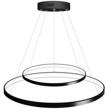 Luminaria colgante LEDBOX ELIX 60W negro CCT ajustable Ø57+38cm 3000-4000-6000K