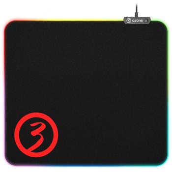 Alfombrilla Gaming Ozone Gaming Level Pro Spectra - Alfombrilla RGB - Tamaño Grande - Controlador de Efectos + 3 modos de iluminación, Base de Goma, Borde y Cable Reforzado, USB, Negro