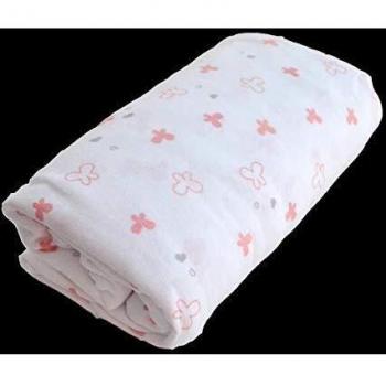 Sábana Bajera Ajustable Lapinou Domiva 60x120 cm - Jersey Oeko-Tex Rosa/Blanco Estampada