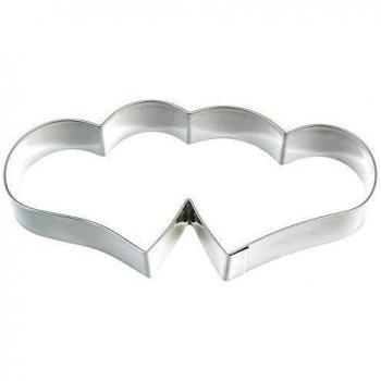 DECORA cortador Dos Corazones, Acero, Plata, 9 x 14 cm