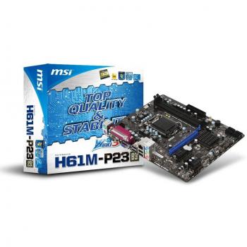 MSI H61M-P23 (B3) - Placa Base (Dual, 1, 5V, 1066, 1333 MHz, Intel, Core i3, Core i5, Core i7, Socket H2 (LGA 1155))