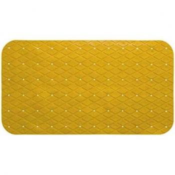 Alfombra de ducha antideslizante rectangular mostaza 69x39cm