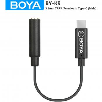 Adaptador de Audio Profesional BOYA BY-K1-K9 para Micrófono Inalámbrico con Cable de Extensión TRRS 3.5mm