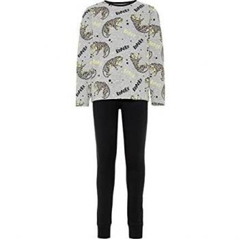 NAME IT Nkmnightset Grey Mel AOP Glow Noos Conjuntos de Pijama, Gris, Tamaño de la Cintura:100-105 cm para Niños