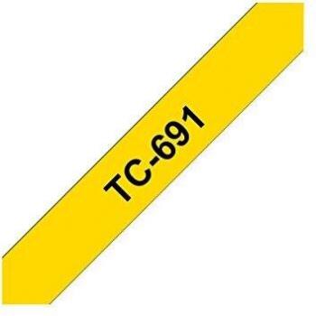 Brother Tape Black On Yellow 9mm, TC-691