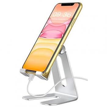Bovon Soporte Móvil, Soporte para iPad Mini, Multiángulo Sujeta Teléfono Muelle de Carga Sólido para iPhone 11 Pro Max/11/XS MAX/XR/X/8, Galaxy S20 Plus/S10, Huawei, Facetime y Transmisión en Vivo