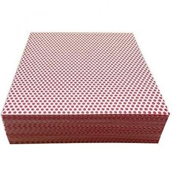 USY Wiper paños con látex de estructura granulada 35 x 38 cm Lunares Rojo