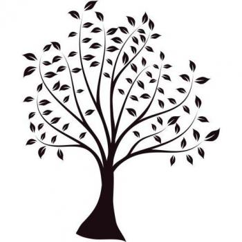 INDIGOS Vinilo Decorativo para Pared w202 árbol de la Flor de la Naturaleza 80x66cm, Amarillo, 80x8x66 cm
