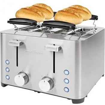 ProfiCook PC-TA 1252 Tostadora de 4 Rebanadas, 1260 W, Acero Inoxidable