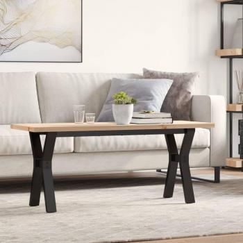 Mesa de centro Salotto Y-frame 110x40x45,5 cm Pino macizo y hierro fundido