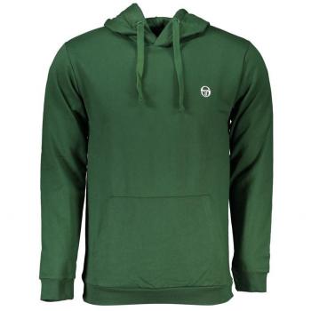 Sergio Tacchini Green Cotton Hooded Sweatshirt - XL with Logo Embroidery