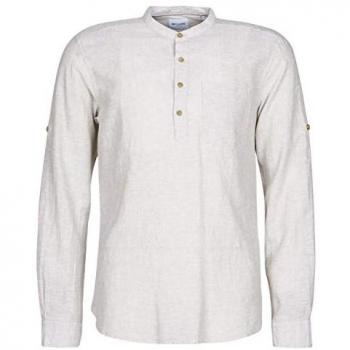 Only & Sons Caiden Long-Sleeved Linen Shirt in Half-Tones
